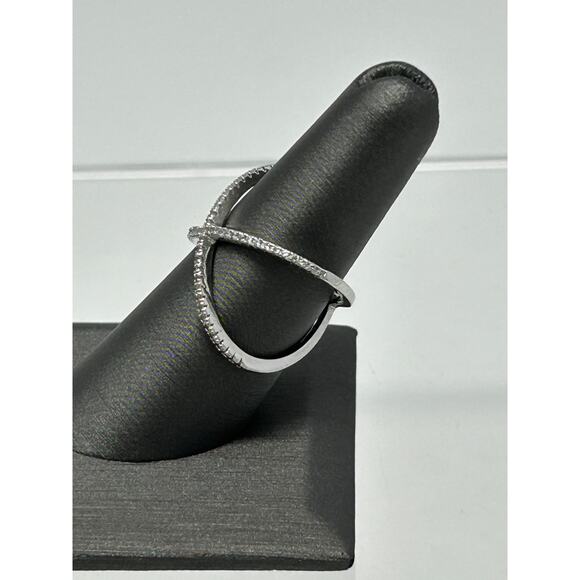 Marked JCM Silver over Brass Ring with CZ Stones - Picture 3 of 11